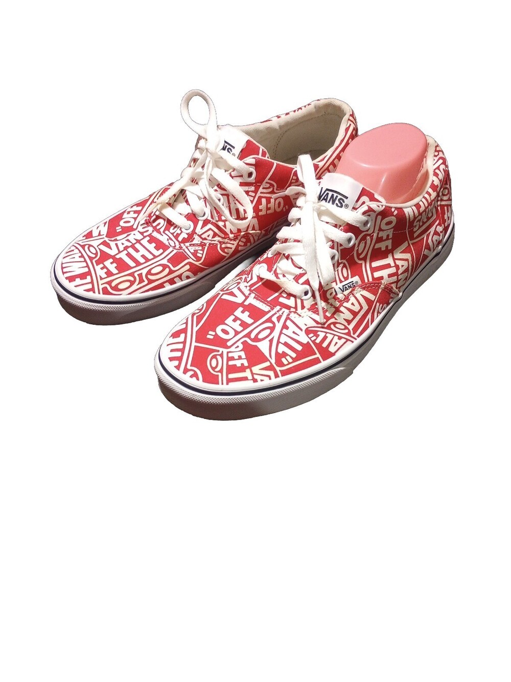 VANS OFF THE WALL 721356 red and white logo skate shoes MEN'S 10M READ DESCRIP